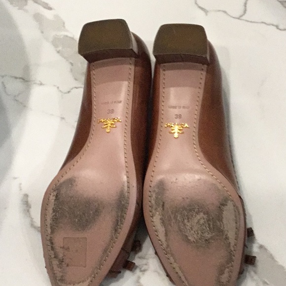 Prada Brown Leather open toed heels, size 39 - Picture 5 of 7